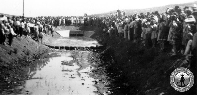 First water delivery to Madras on North Unit Canal, 1943.