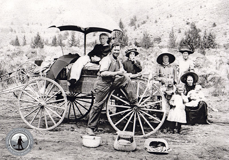 The John Peck family on a trip to Cove, 1908.